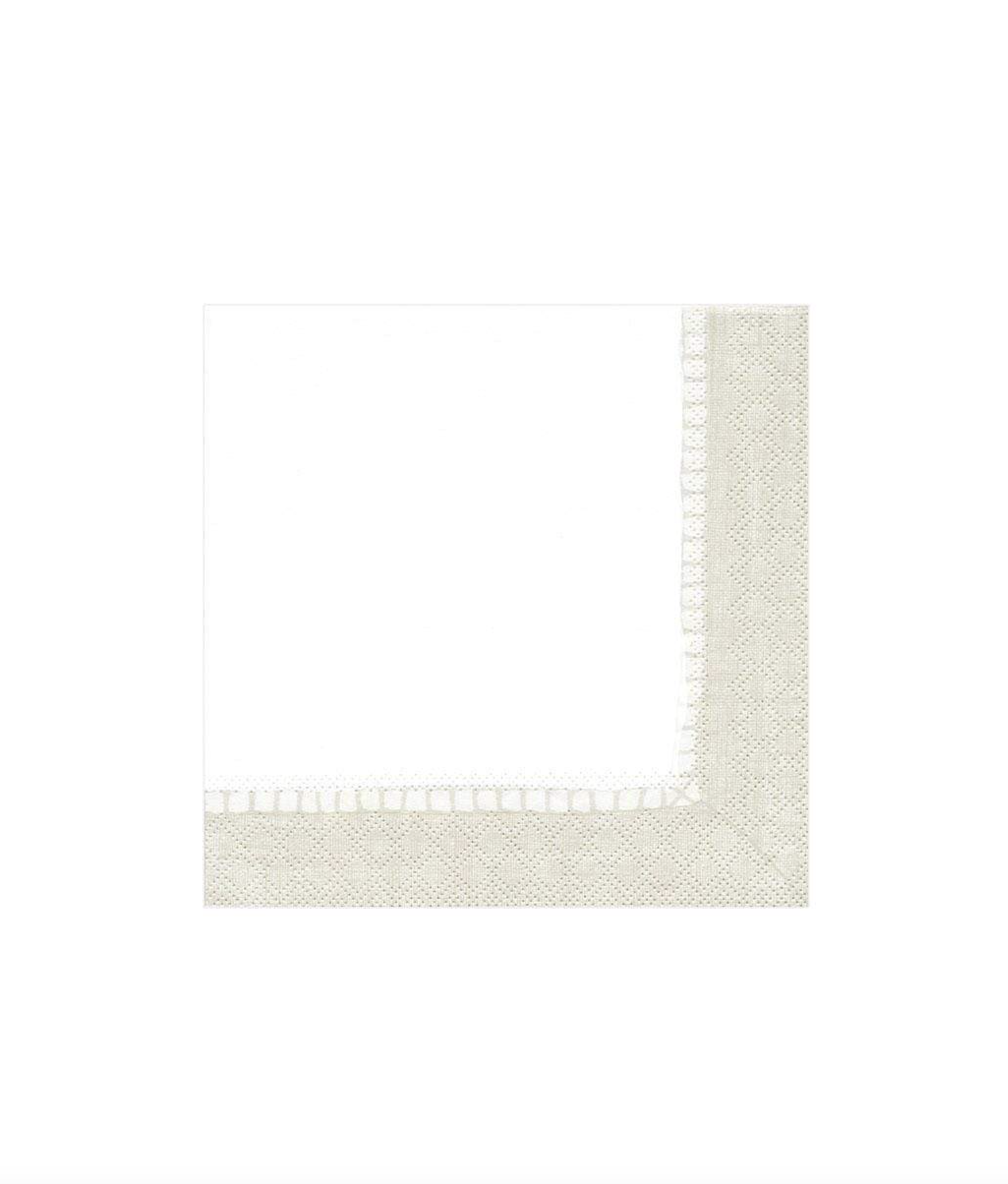 Linen Border Paper Cocktail Napkins in Natural