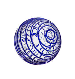 4.5" Sphere Clear w/Cobalt Threads