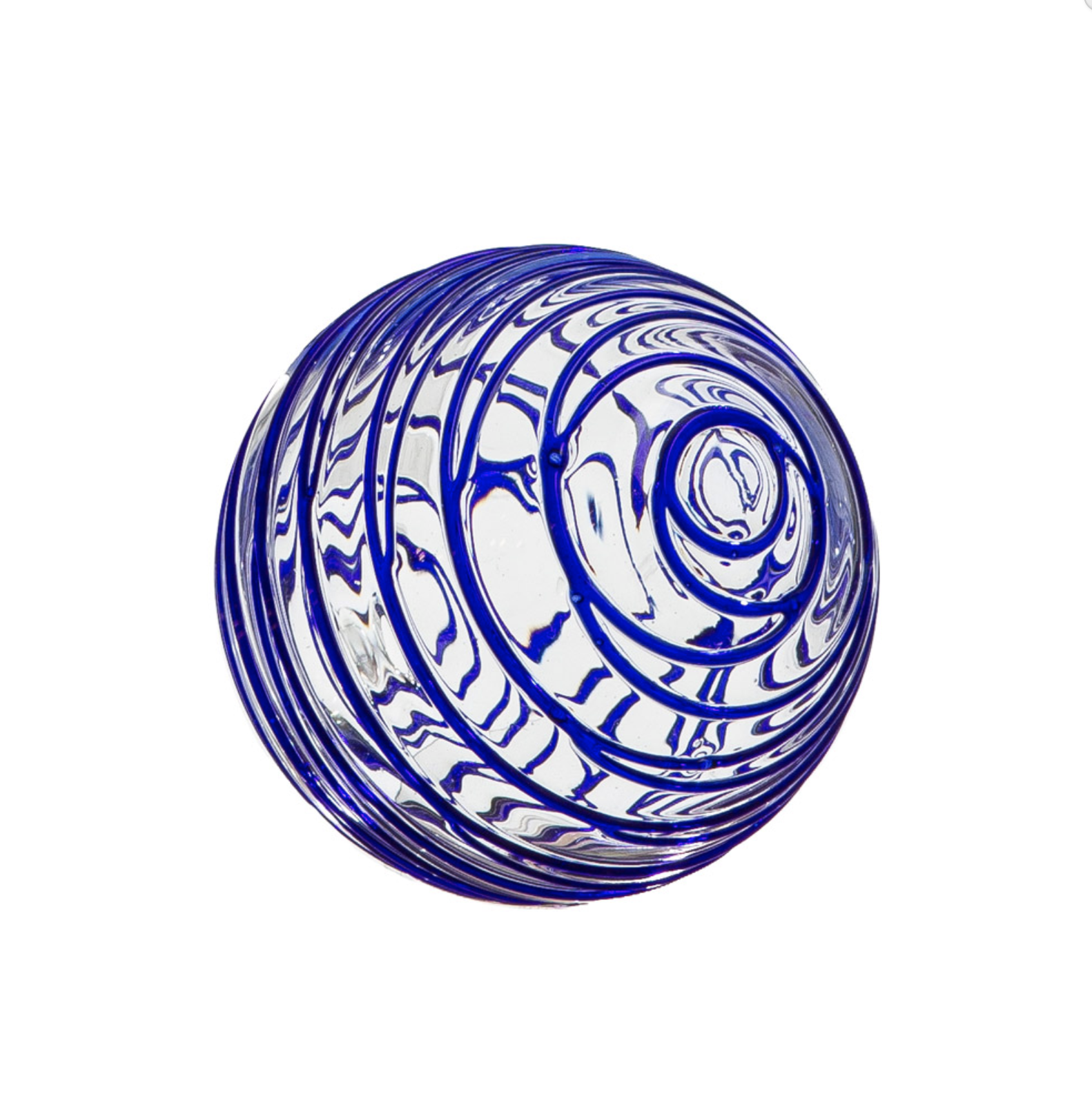 4.5" Sphere Clear w/Cobalt Threads