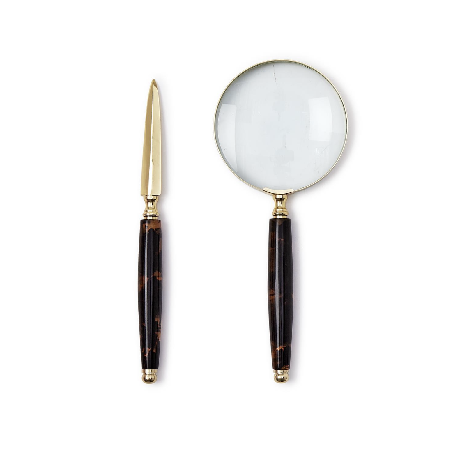 Tortoise Swirl Magnifier and Letter Opener Set in GB