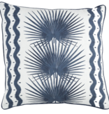 PALMETTE NAVY W/ LINEN NAVY PIPE & BACK 22"
