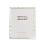 Silver Plated Metal Photo Frame W MOP 8 x 10