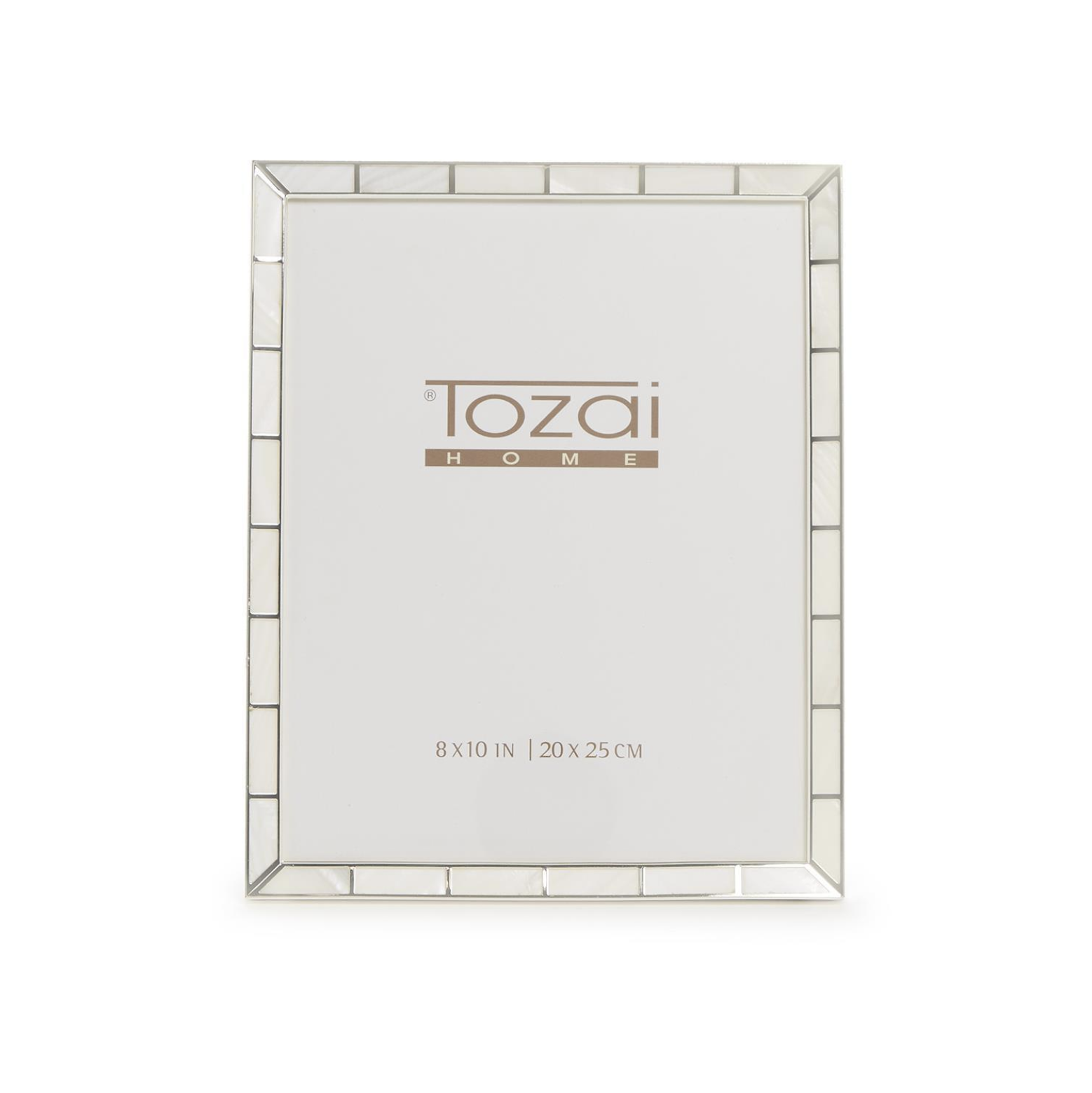 Silver Plated Metal Photo Frame W MOP 8 x 10