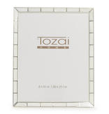 Silver Plated Metal Photo Frame W MOP 8 x 10
