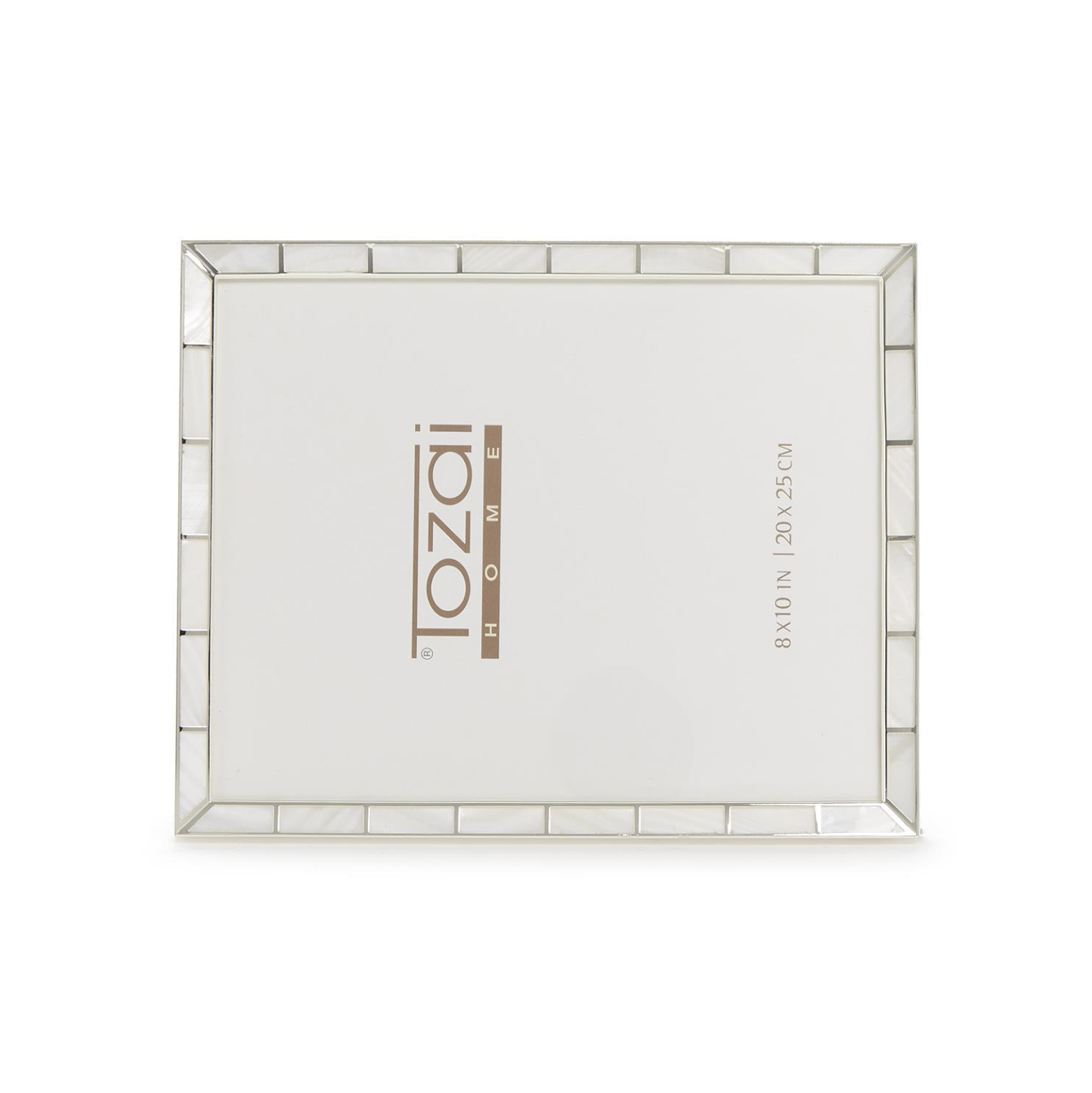 Silver Plated Metal Photo Frame W MOP 8 x 10