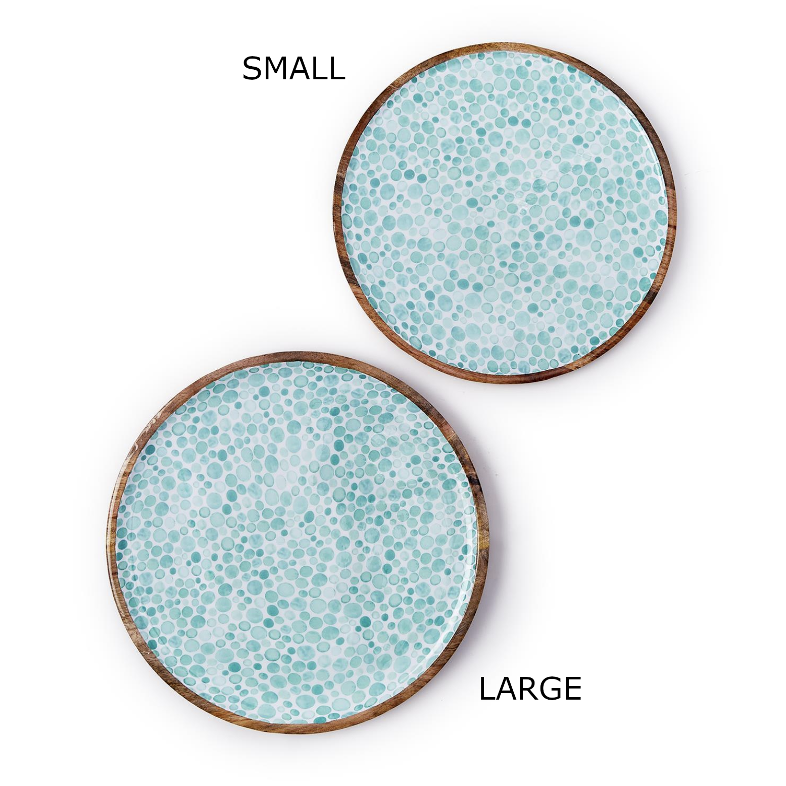 Drops Hand-Crafted Wood Round Tray