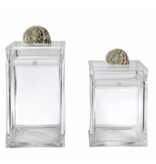 Clear Acrylic Square Canister with Green Turbo