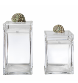 Clear Acrylic Square Canister with Green Turbo