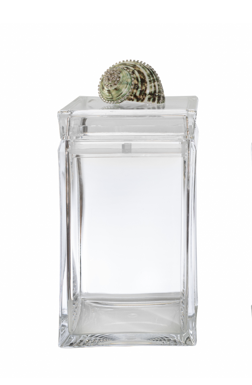 Clear Acrylic Square Canister with Green Turbo
