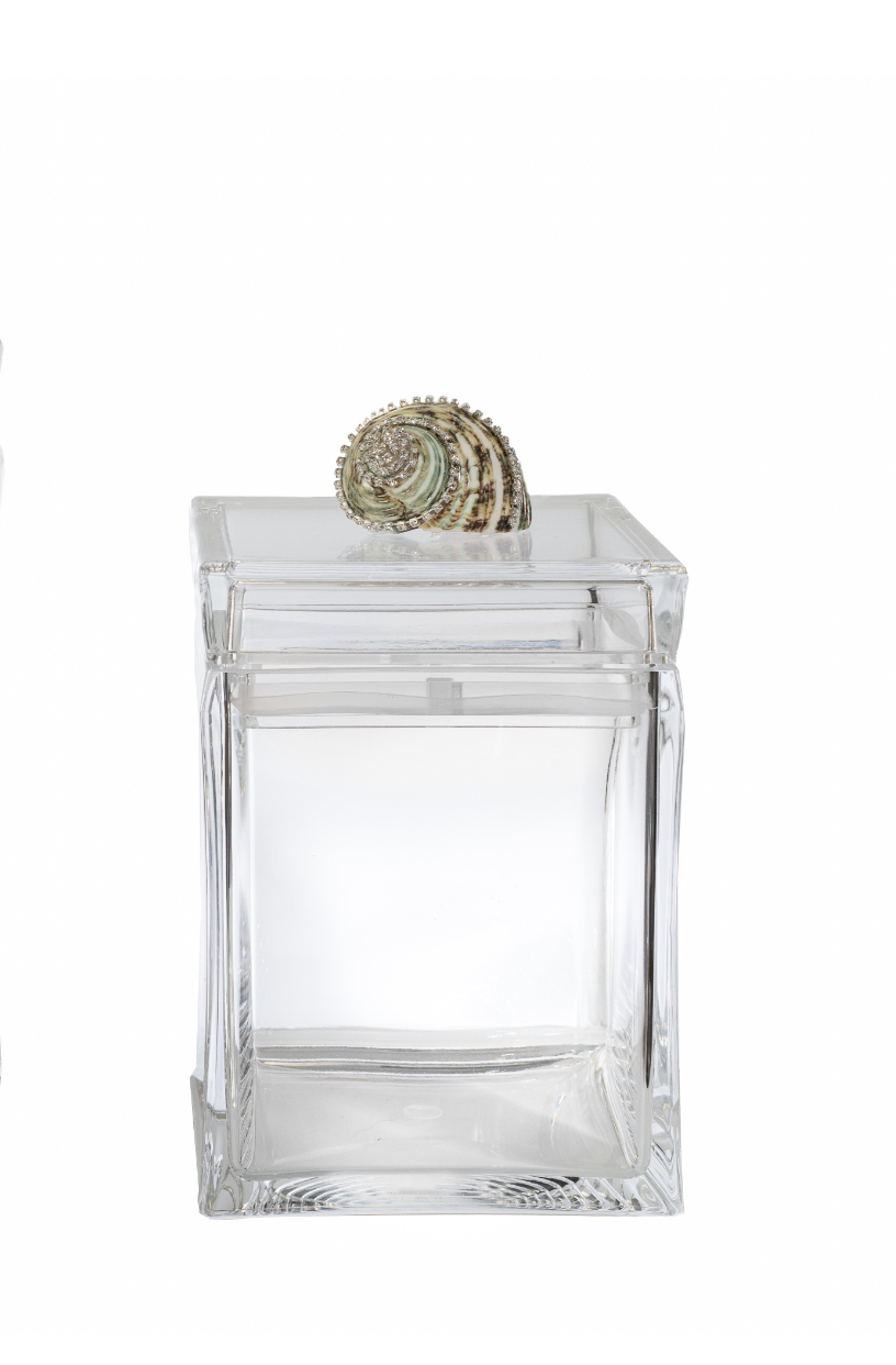 Clear Acrylic Square Canister with Green Turbo