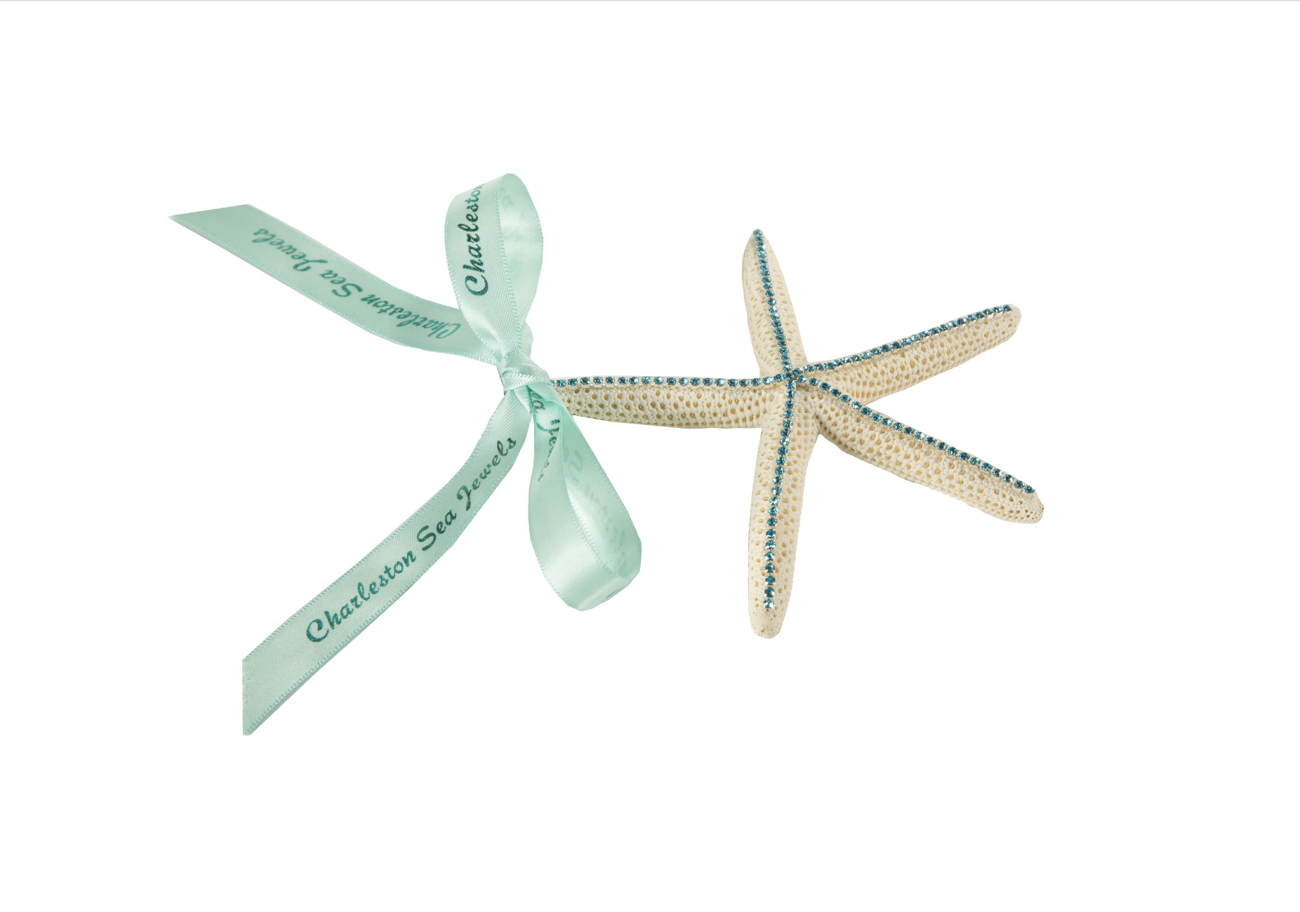 Starfish Ornament with Aqua Crystals