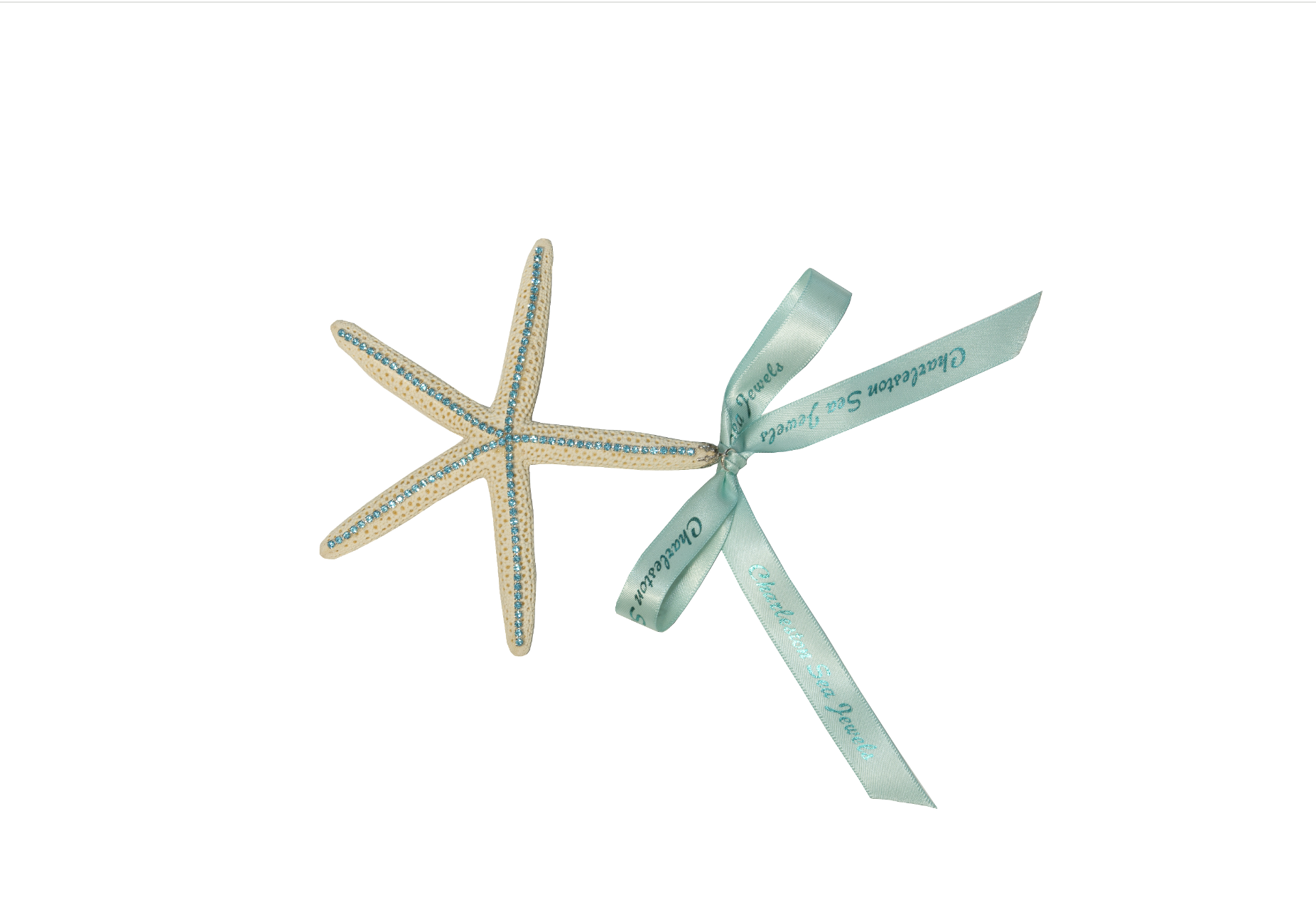 Starfish Ornament with Aqua Crystals