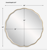 Aneta Large Round Mirror, Gold - 60"