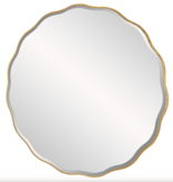 Aneta Large Round Mirror, Gold - 60"