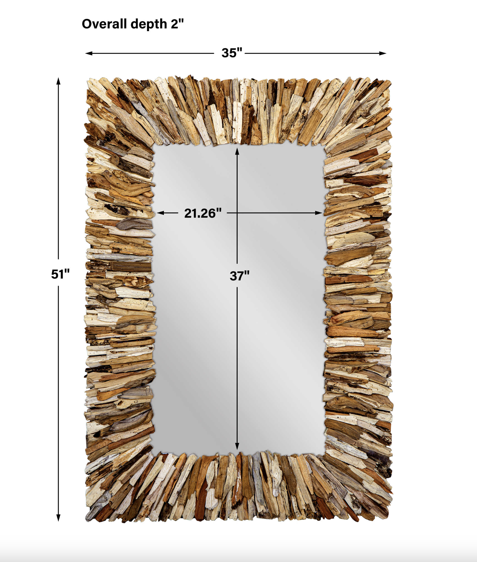 Teak Branch Mirror