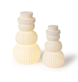 Set of 2 Snowmen Decor with LED Light-Up Function - Stoneware