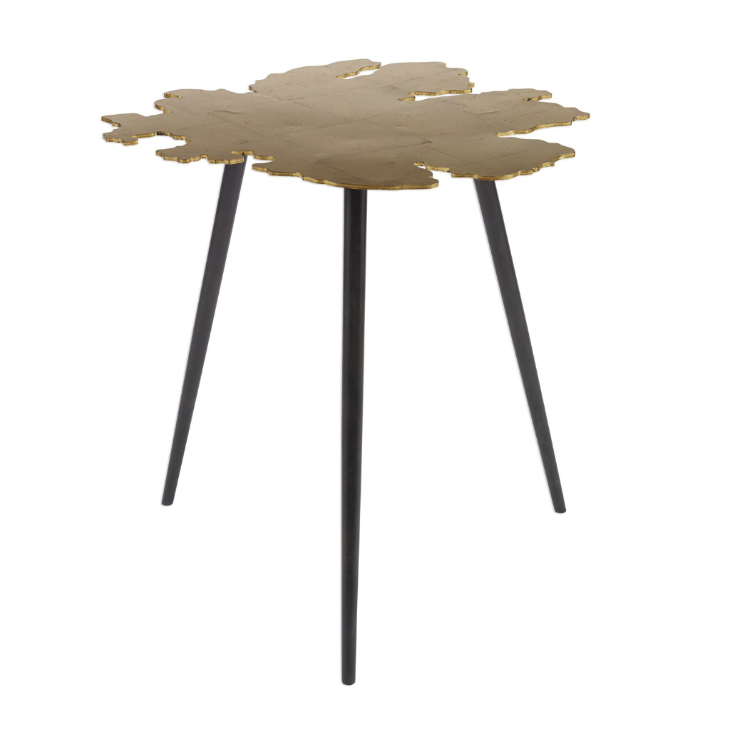 Linden Gold Leaf Accent Table