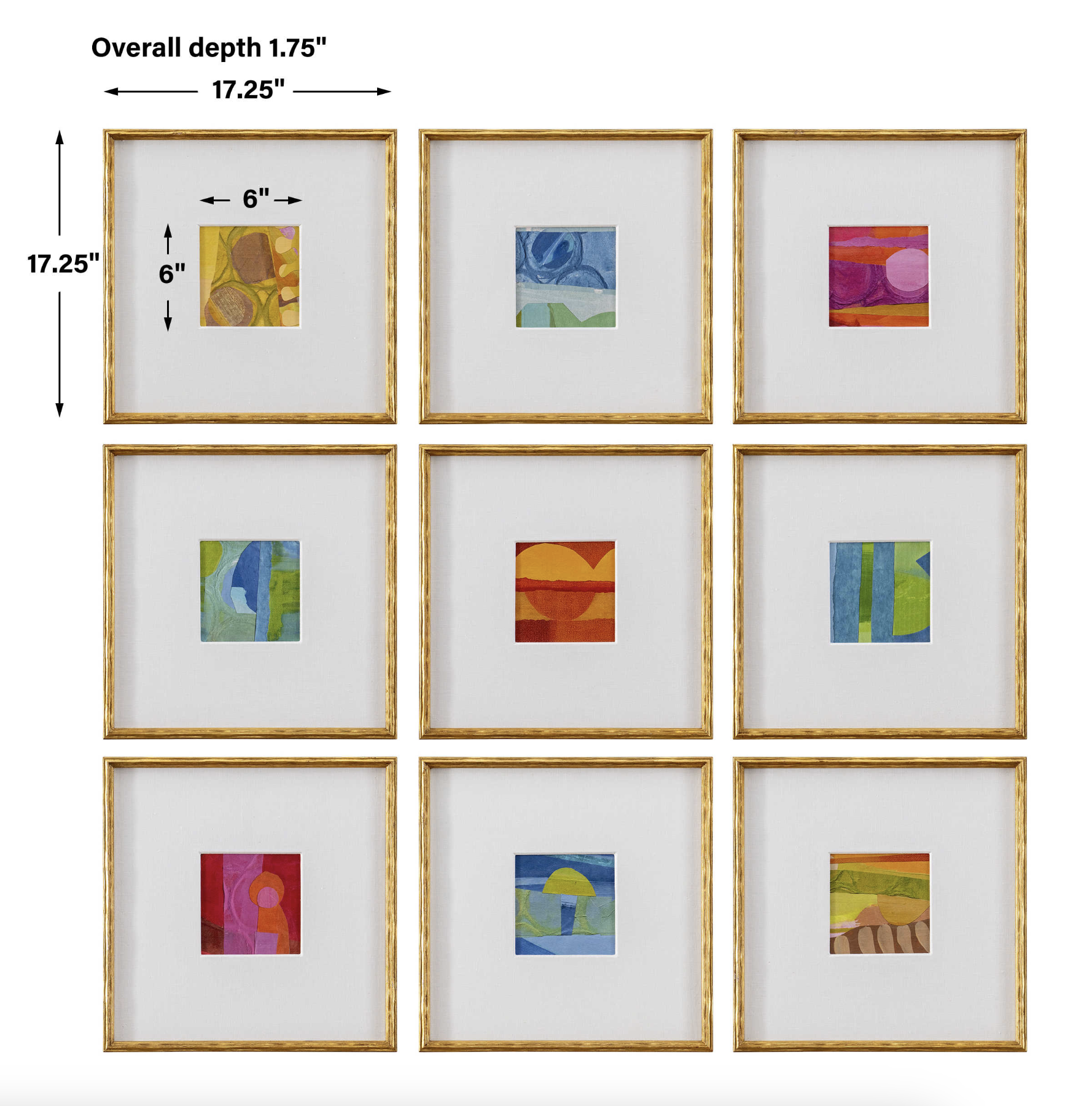 Petite Bijoux Framed Canvases - Brilliant, S/9