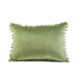 Ann Gish Inc. Sage Velvet Pillow with ball trim 20 x 14