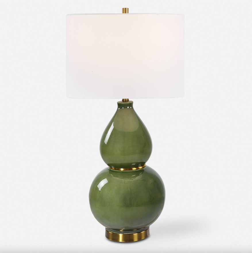 Gourd Table Lamp, Green