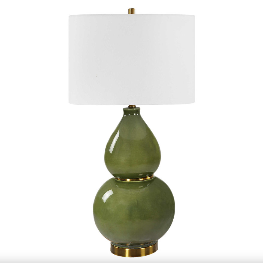 Gourd Table Lamp, Green