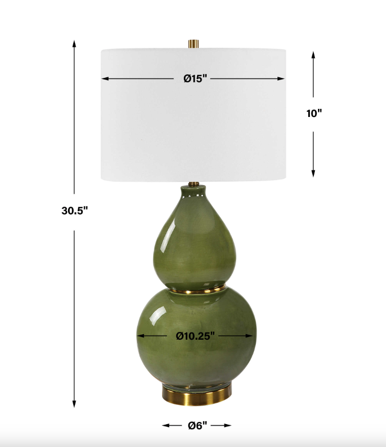 Gourd Table Lamp, Green