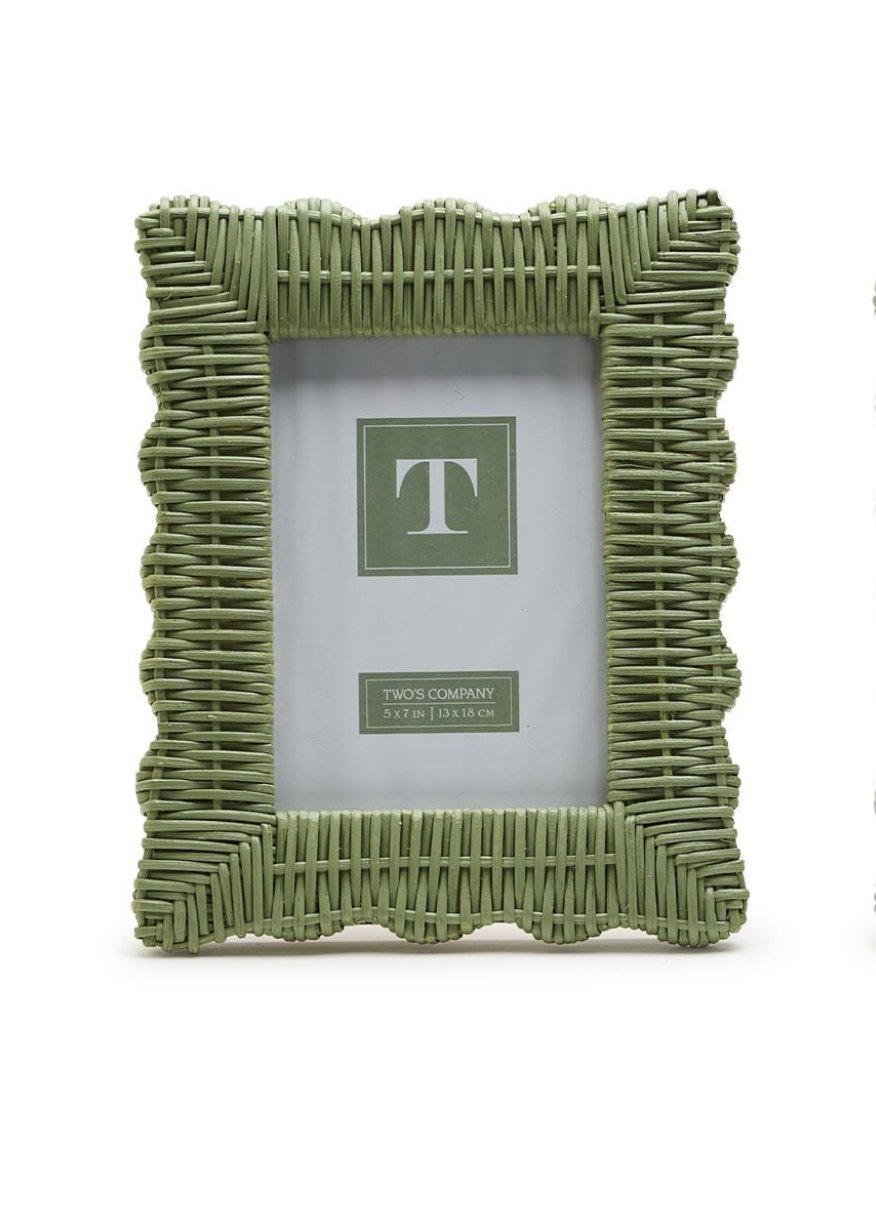 Green Wicker Photo Frame 5x7