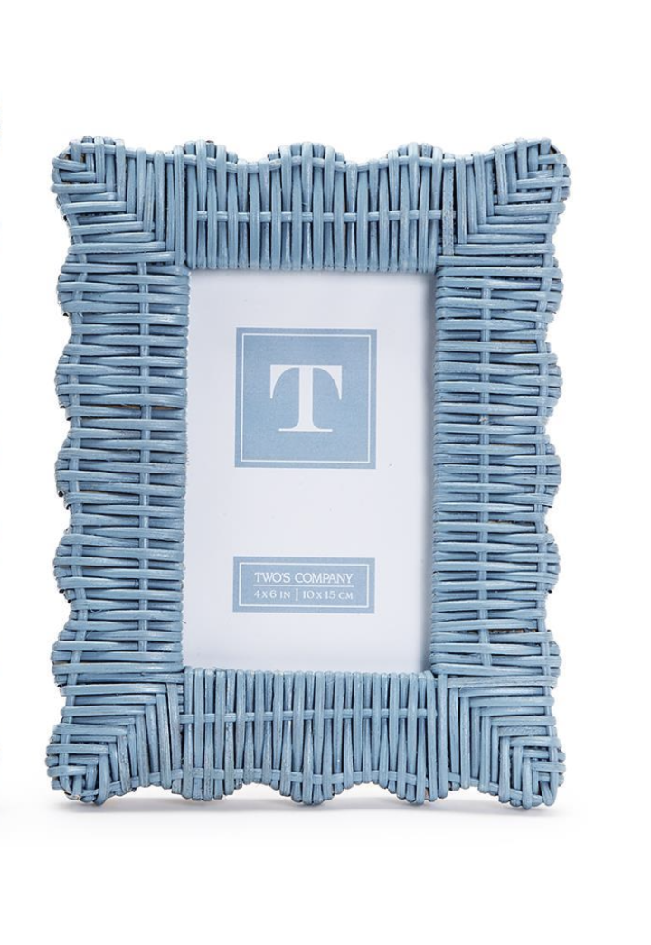 Blue Wicker Weave Photo Frame 4x6
