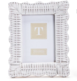 White Wicker Weave Scalloped Photo Frame 5x7