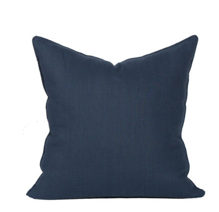 Compliment Linen Pillow / Navy - 24"