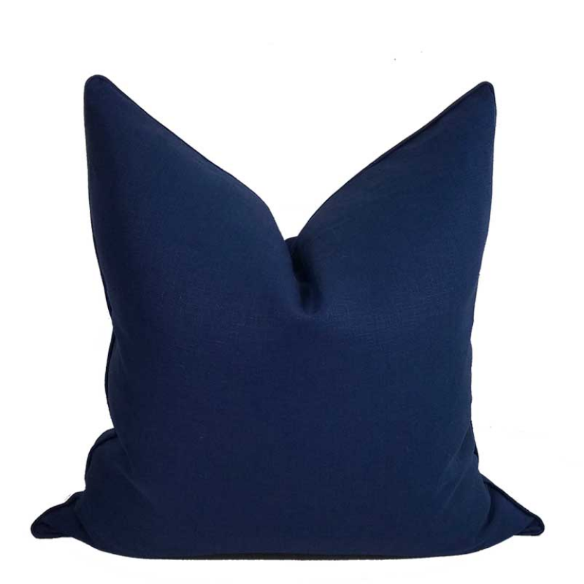 Compliment Linen Pillow / Navy - 24"