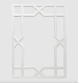 White Lacquer Vero Trellis Mirror