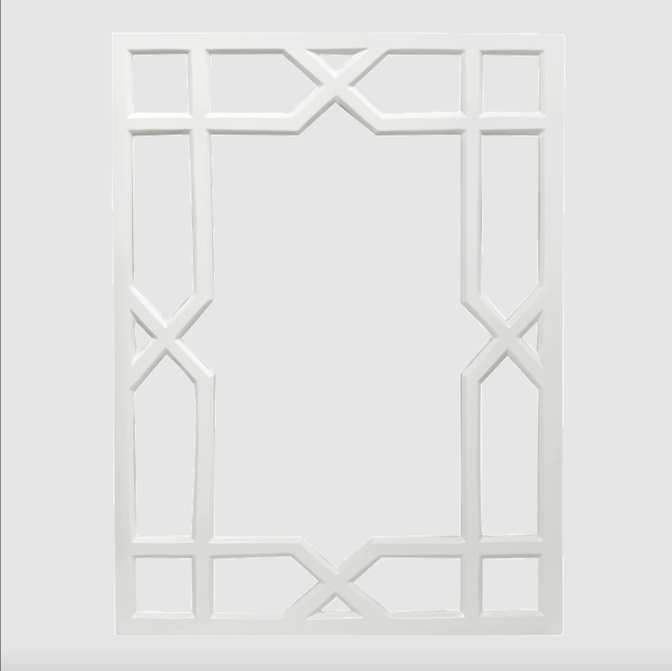 White Lacquer Vero Trellis Mirror