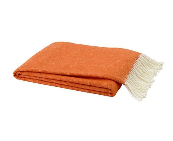 Tangerine Italian Herringbone Throw