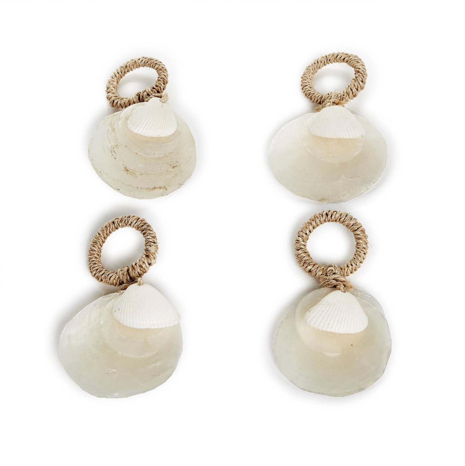Crafted Capiz Shell Napkin Rings  - Set of 4