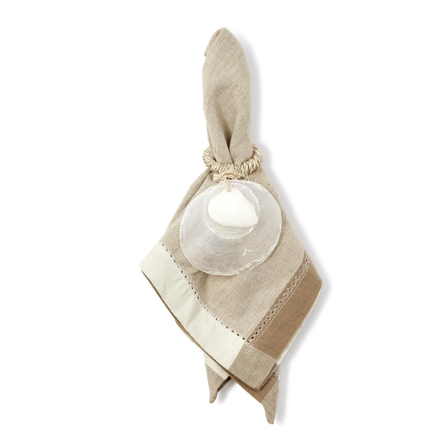 Crafted Capiz Shell Napkin Rings  - Set of 4