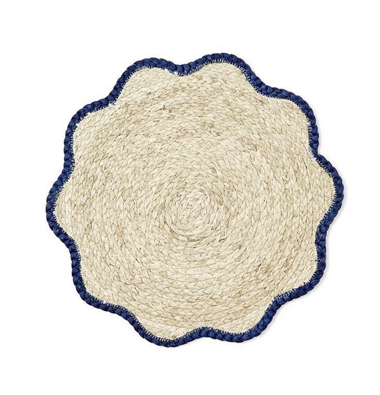 Handwoven Scalloped Edge Placemats - Set of 4