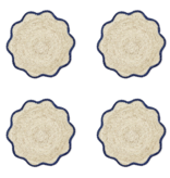 Handwoven Scalloped Edge Placemats - Set of 4