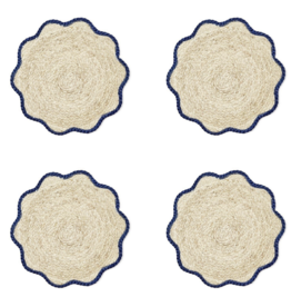 Handwoven Scalloped Edge Placemats - Set of 4