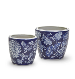 Blue and White Hand Painted Planter