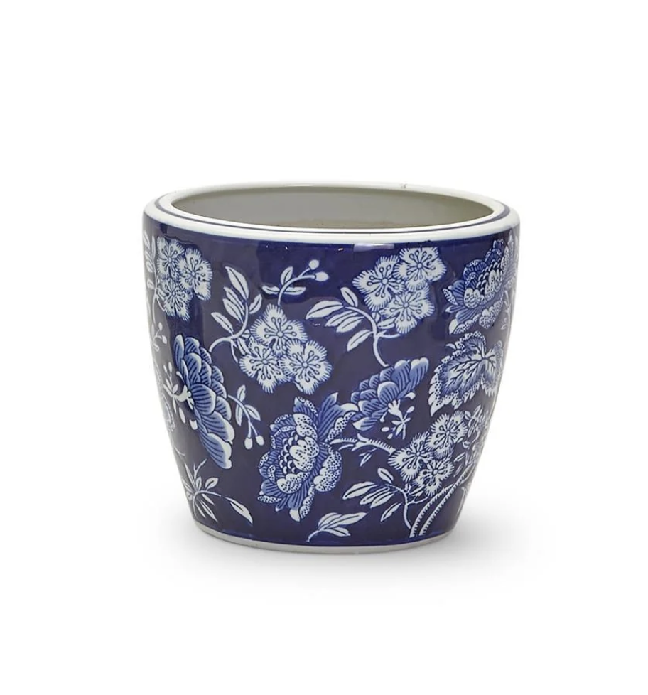 Blue and White Hand Painted Planter
