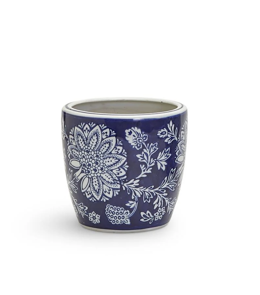 Blue and White Hand Painted Planter