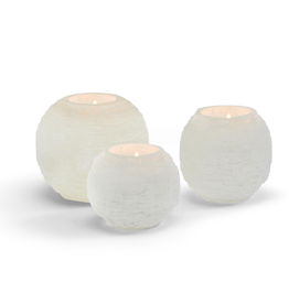 Glaciers Selenite Crystal Sphere Candleholder
