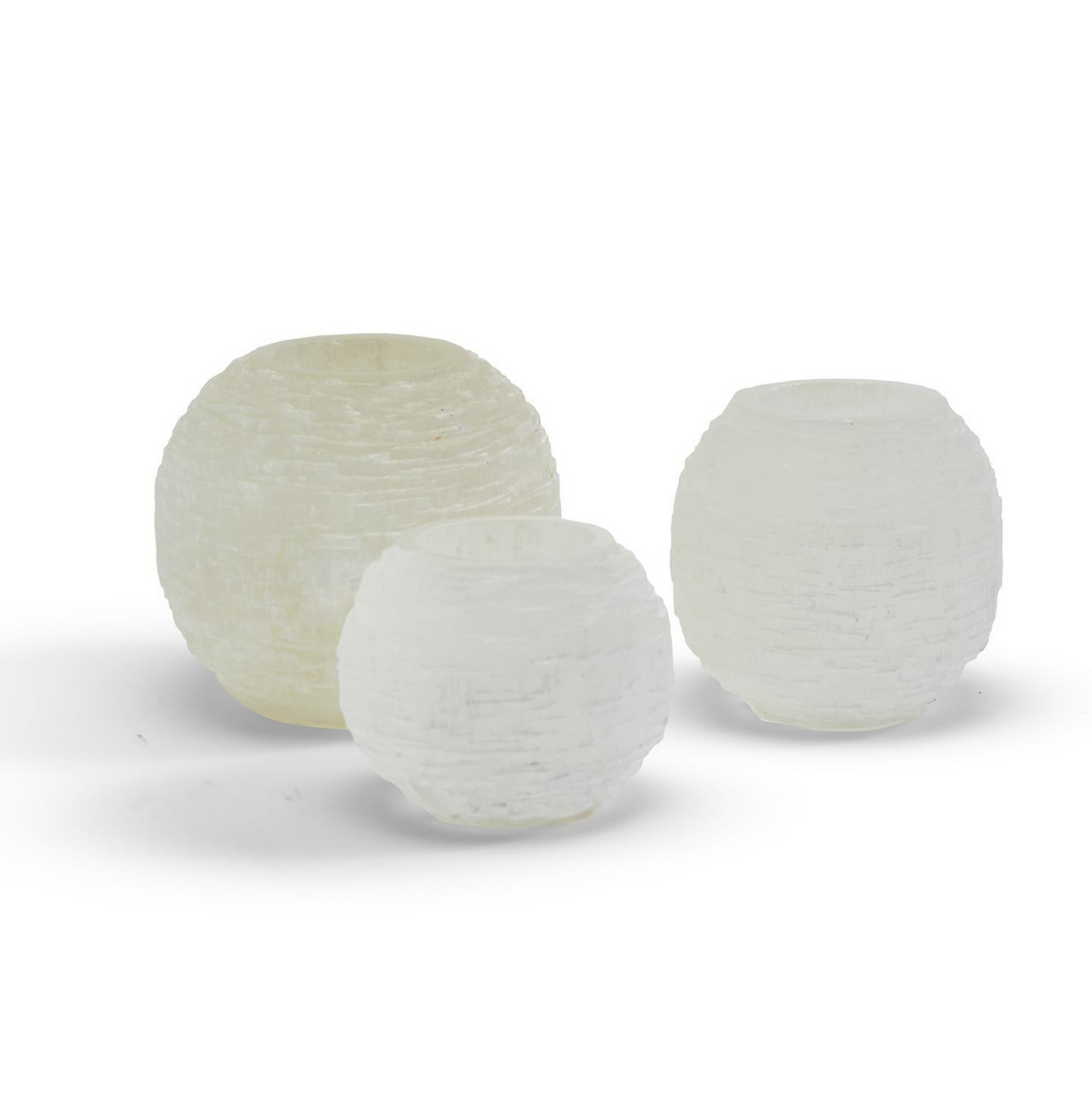 Glaciers Selenite Crystal Sphere Candleholder