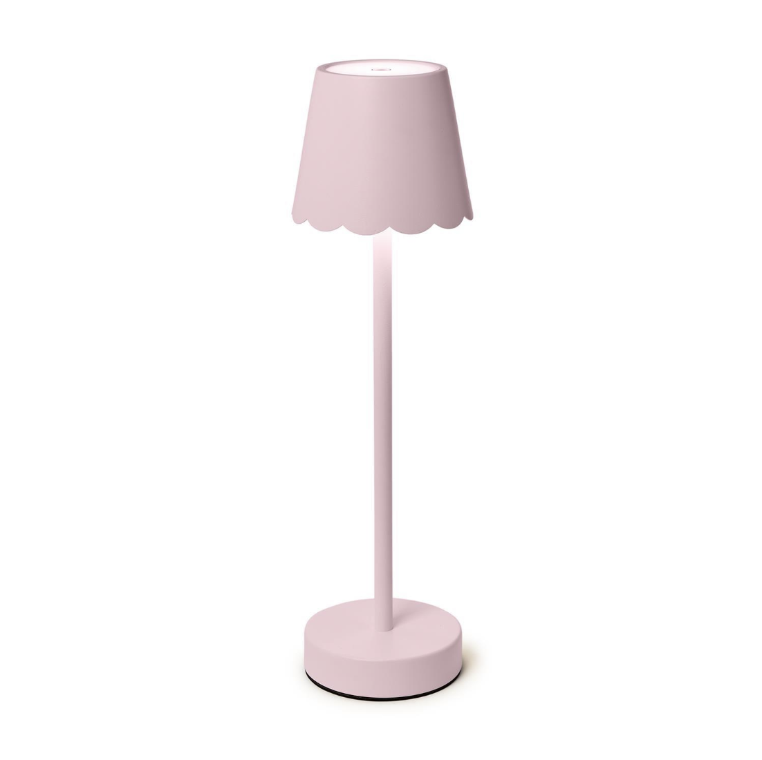 LED Portable Cordless Table Lamp with Scalloped Edge Shade in Gift Box