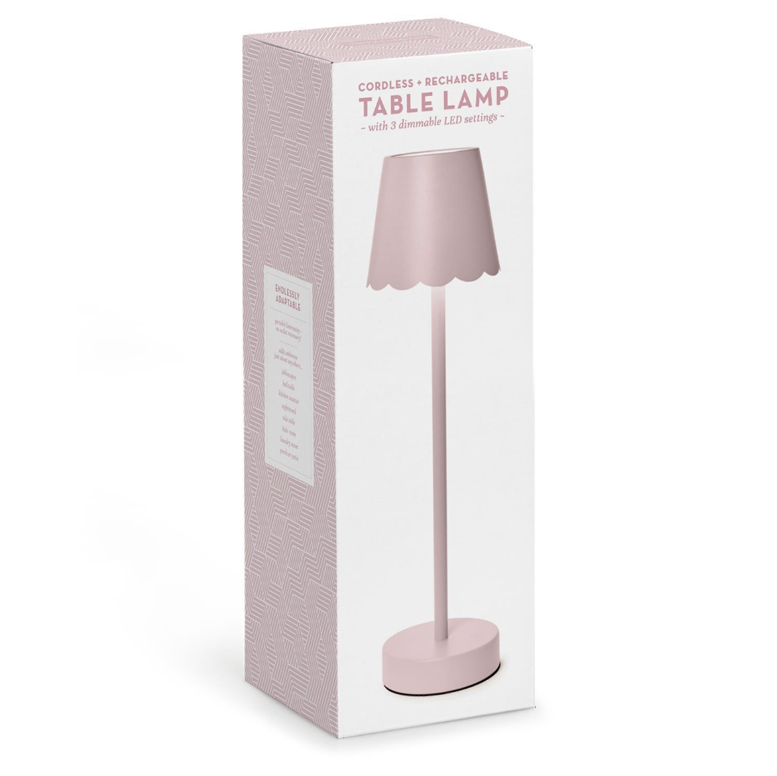 LED Portable Cordless Table Lamp with Scalloped Edge Shade in Gift Box