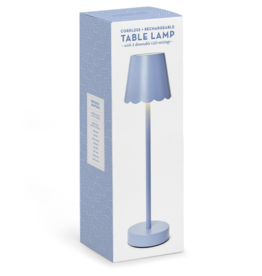 LED Portable Cordless Table Lamp with Scalloped Edge Shade in Gift Box