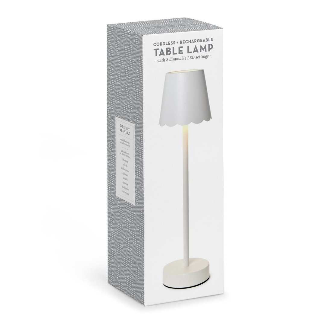 LED Portable Cordless Table Lamp with Scalloped Edge Shade in Gift Box