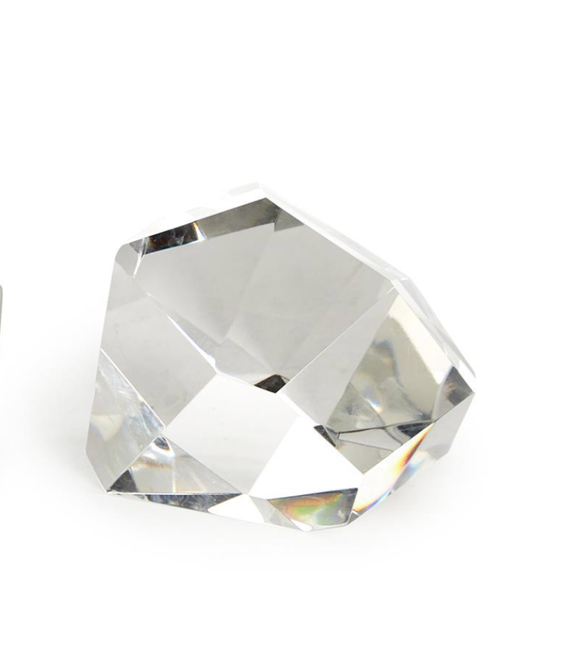Modernist Crystal Prism Paperweight/Sculpture