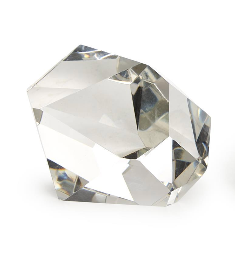 Modernist Crystal Prism Paperweight/Sculpture